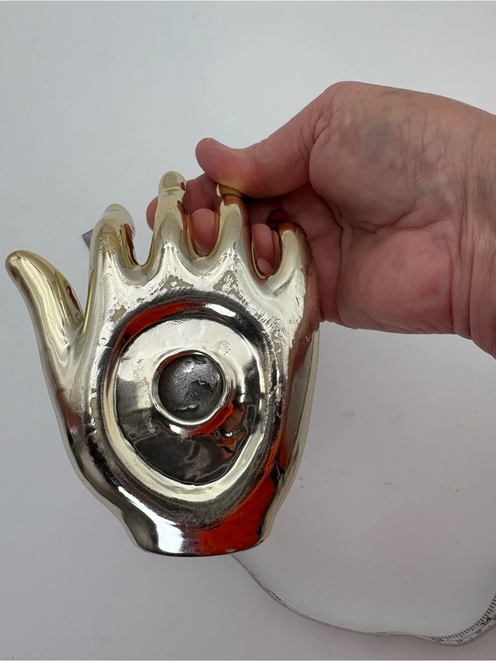 Decorative Ceramic Hand Trinket/Ring Dish - Shiny Gold